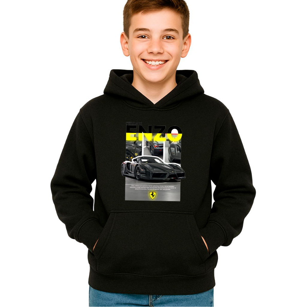 Moletom Canguru Infantil Carro Ferrari Enzo Blusa De Frio Casaco Unissex Menino Menina
