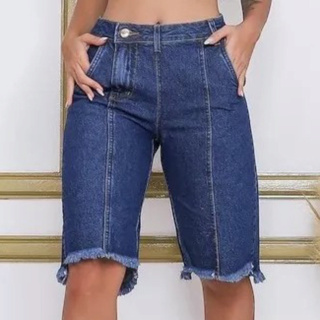 Bermuda Jump 38 ao 48 Short Jeans Comprido Feminino 100% Algodão em Oferta na Shopee