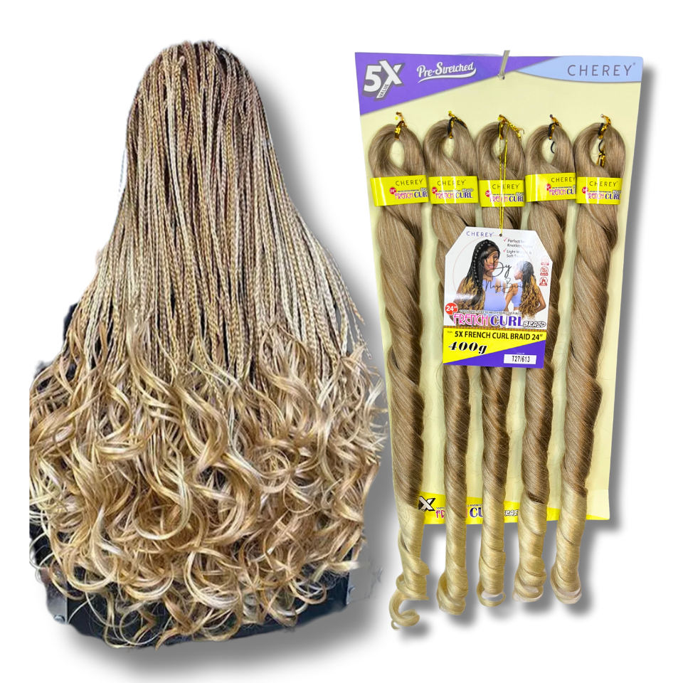 Cabelo French Curl Jumbo 60cm para Tranças Crochet Braids Fibra Premium Trança com Cachos Box Braids Cherey em Oferta na Shopee