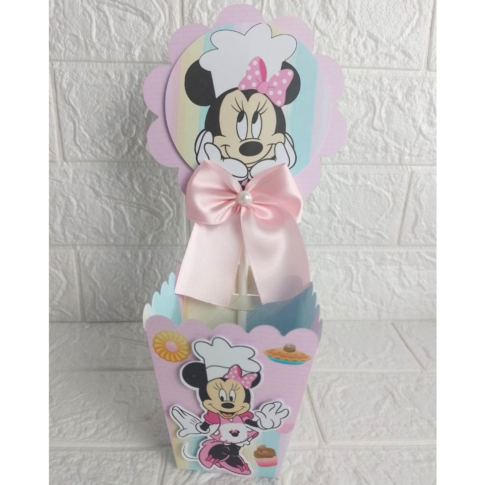 Centro de Mesa Cachepot  minnie  confeiteira Personalizados - Lembrancinhas - Festa Infantil - Aniversário