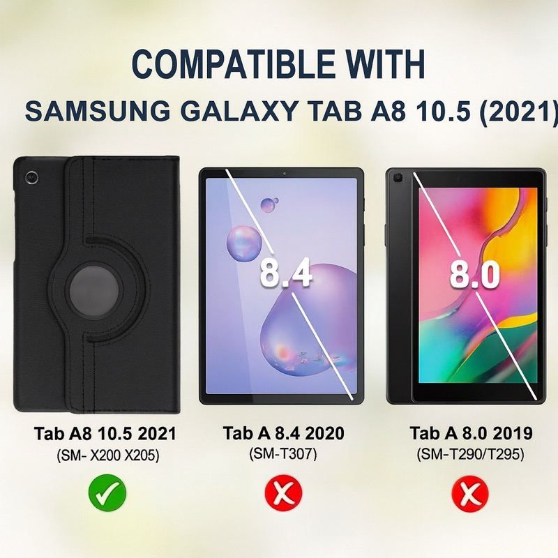 Kit para Samsung Galaxy Tab A8 10.5” (2021 X200/X205) Capa 360° Giratória Premium + Película de Vidro 9H + Caneta Touch