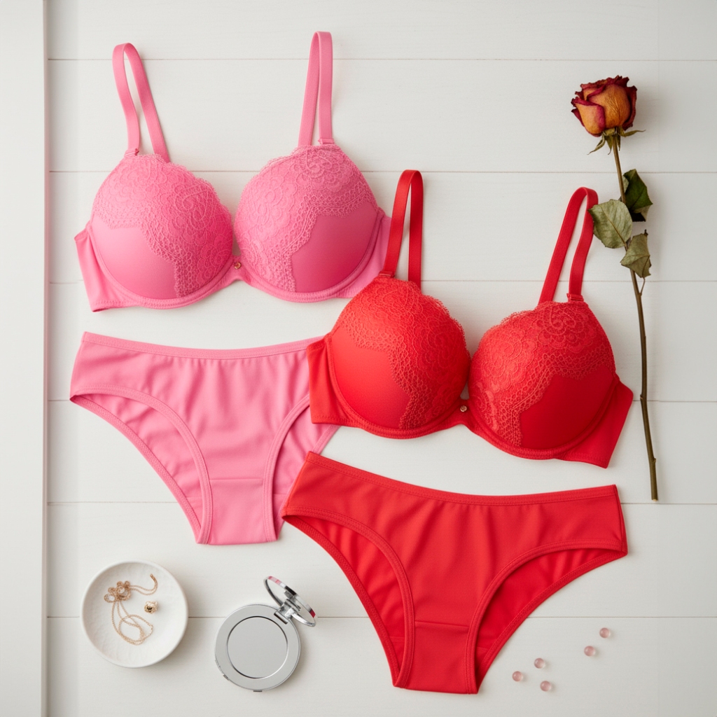 Kit 5 Conjunto de Lingerie Feminina Renda Delicada Sutiã Bojo Sustentação + Calcinha em Oferta na Shopee