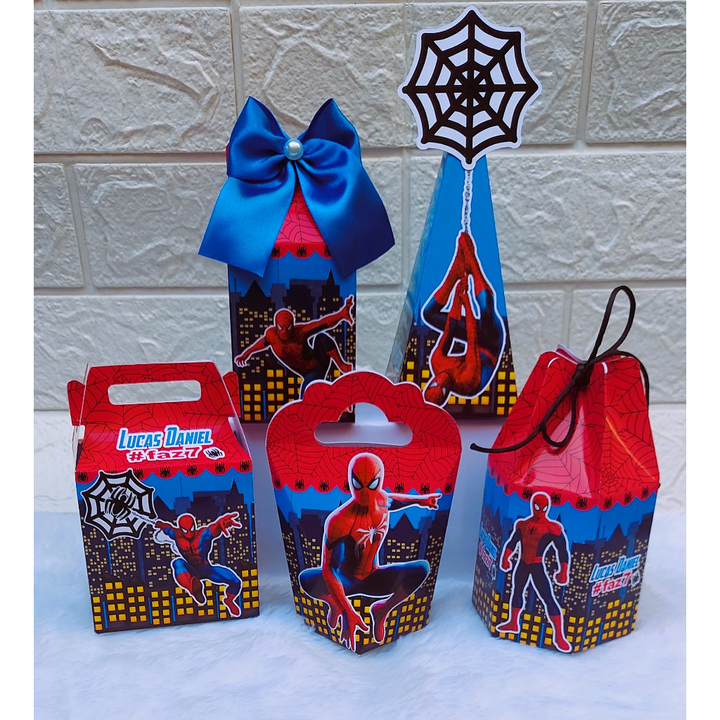 Kit Festa Personalizados homem aranha Lembrancinhas Festa Infantil Aniversário Caixinhas para festa
