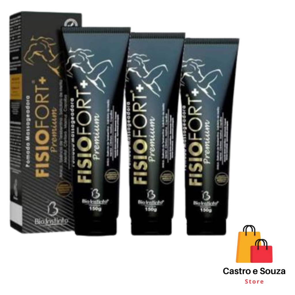 Kit 3 Pomada Fisiofort Premium 150g Bio Instinto.  Alívio Muscular - Pomada Massageadora em Oferta na Shopee
