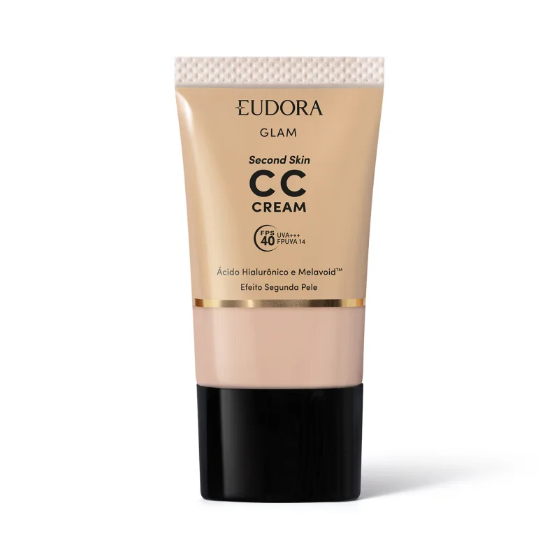 Base Líquida CC Cream Eudora Glam Second Skin COR 0 - 30ml (Efeito Segunda Pele)