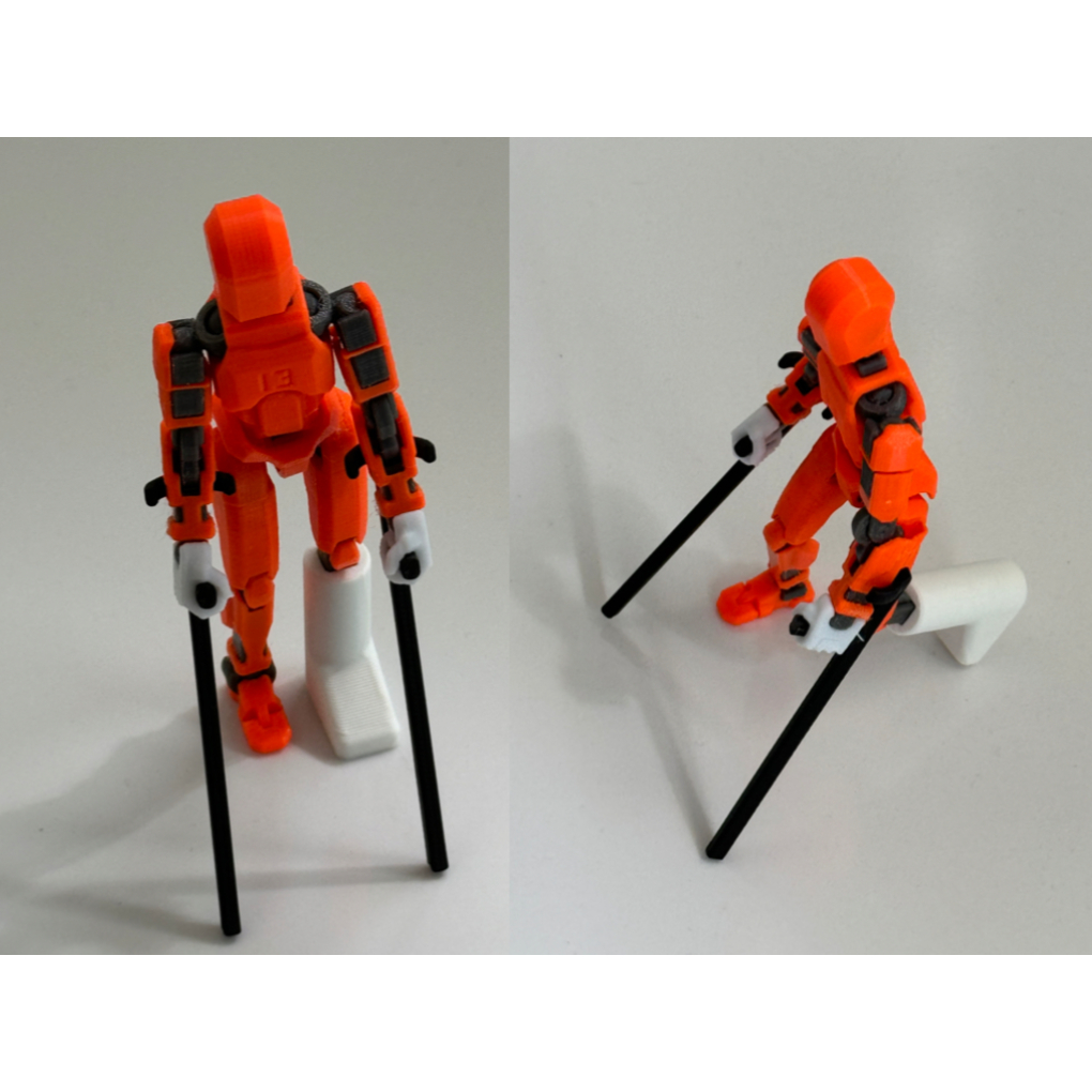 Kit Muleta + Perna Engessada para Dummy 13 Acessórios Decoração - Impressão 3D