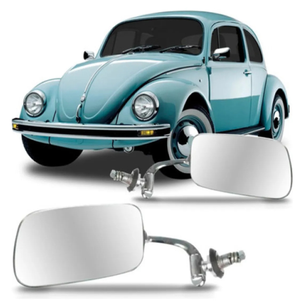 Par Retrovisor Cromado Fusca Brasília 1956 A 1996 RX6628 RX6629