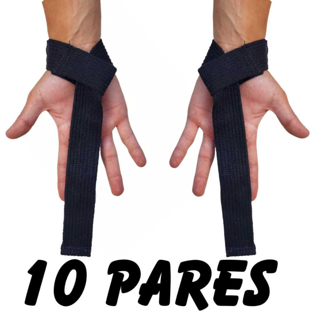 Par Tala Straps, Kit 10 Pares 100 Algodão, Musculação, Treino academia
