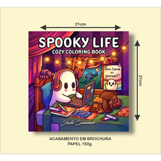 Livro de Colorir "SPOOKY LIFE" com 43 Páginas de 21x21cm 150g em Oferta na Shopee
