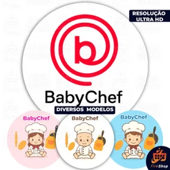 Capa Painel de festa 50x50 cm - BABY CHEF Cozinheiro (a) - DIVERSAS CORES - Tecido C/ Elástico FIRE