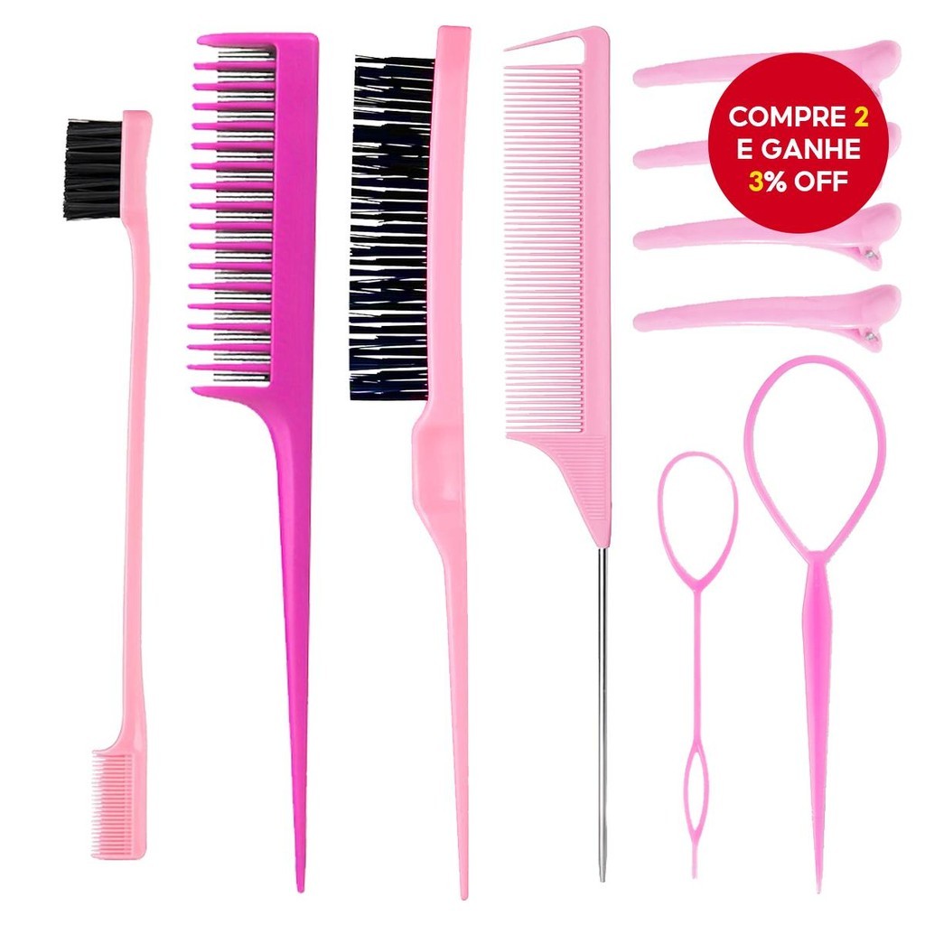 10 Pcs Profissionais para Cabelos Tranças Baby Hair e Penteados