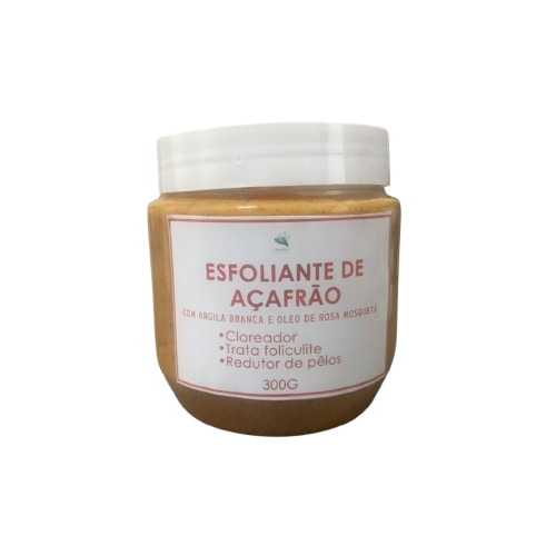 Esfoliante corporal de açafrão com óleo de rosa mosqueta