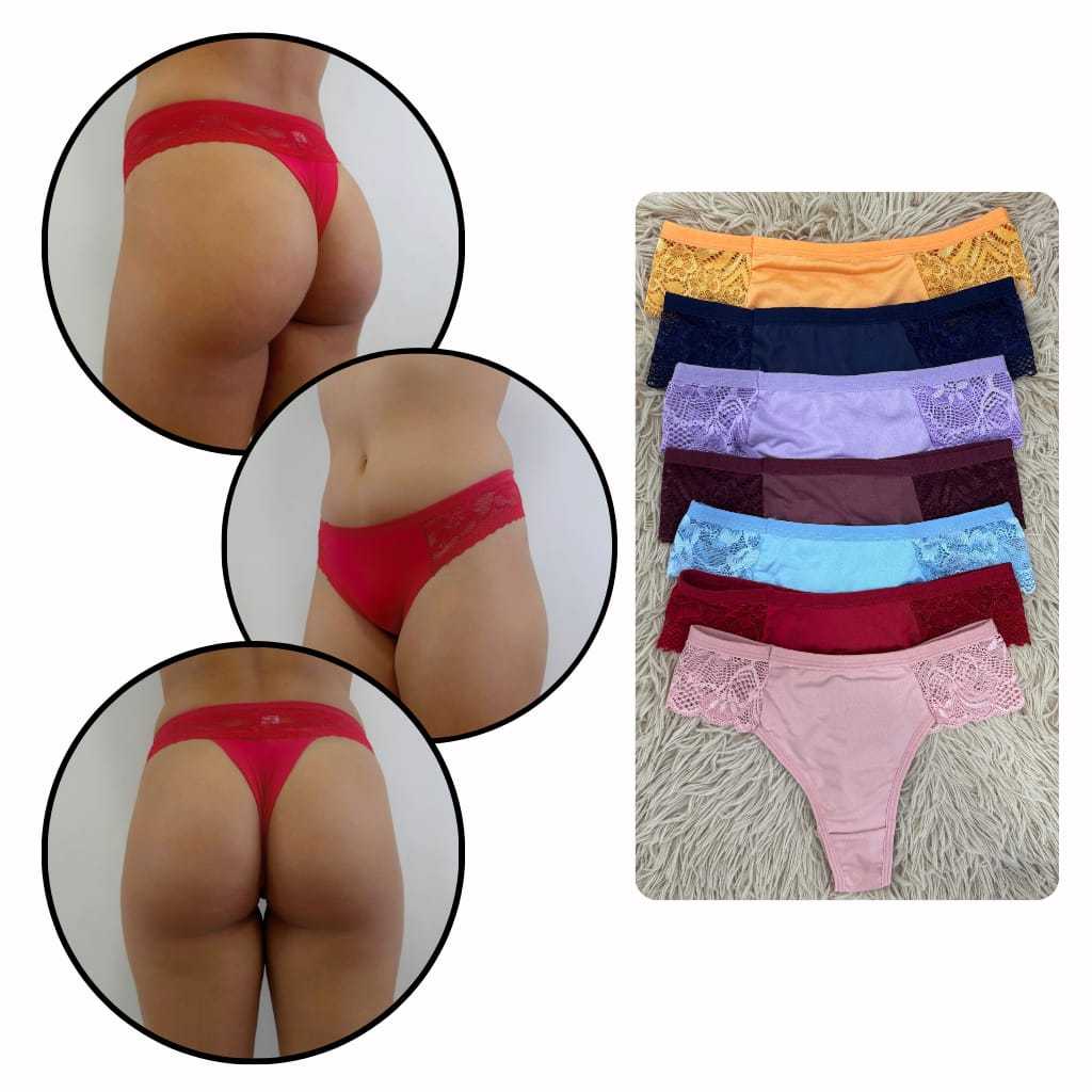 Kit 5 calcinhas Fio Duplo Tangas josy Fio dental Microfibra revenda