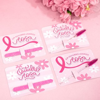 ENVIO RÁPIDO - Lembrancinha Outubro Rosa, mimos Outubro Rosa, brindes Outubro Rosa - Escovinha de Cilios - Lixa de Unha