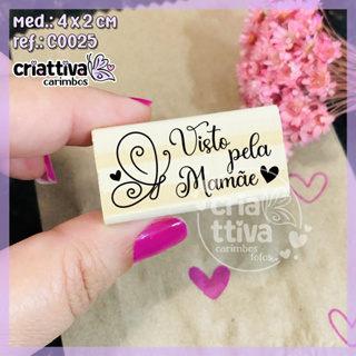 Carimbo Escolar Visto Pela Mamãe Carimbo para agenda escola em Oferta na Shopee