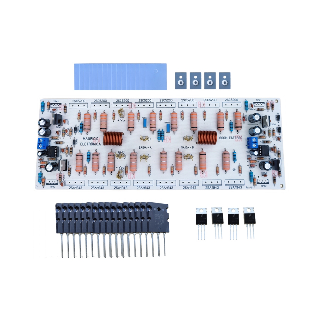 Placa Para Amplificador 800w Estereo , Com 2 Canais De 400w