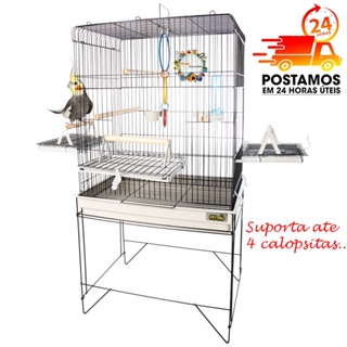 Viveiro Confort Grande Triplex Para Calopsita Red Rumped Ring Neck Aves Mansas COMPLETA Gaiola Aberta Poleiro de Madeira em Oferta na Shopee