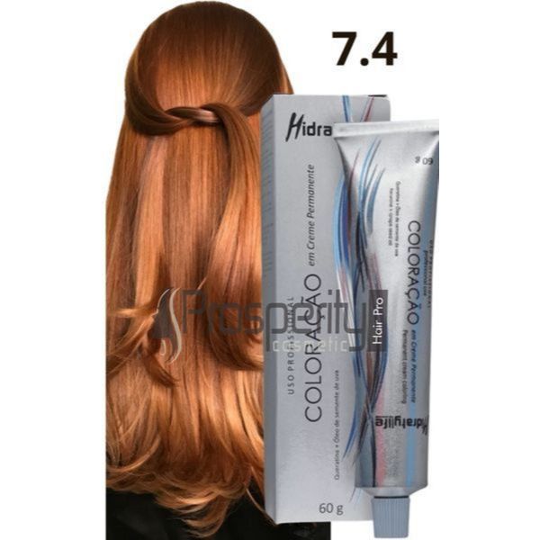 Tinta 7.4 Louro Médio Acobreado Tintura Profissional 60 g Mairibel