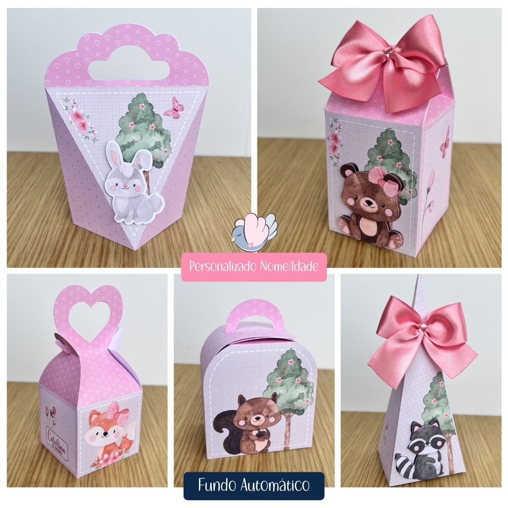 Caixinhas Bosque Menina - Lembrancinhas para Decoração e Lembrancinha - Festa Infantil - Personalizados