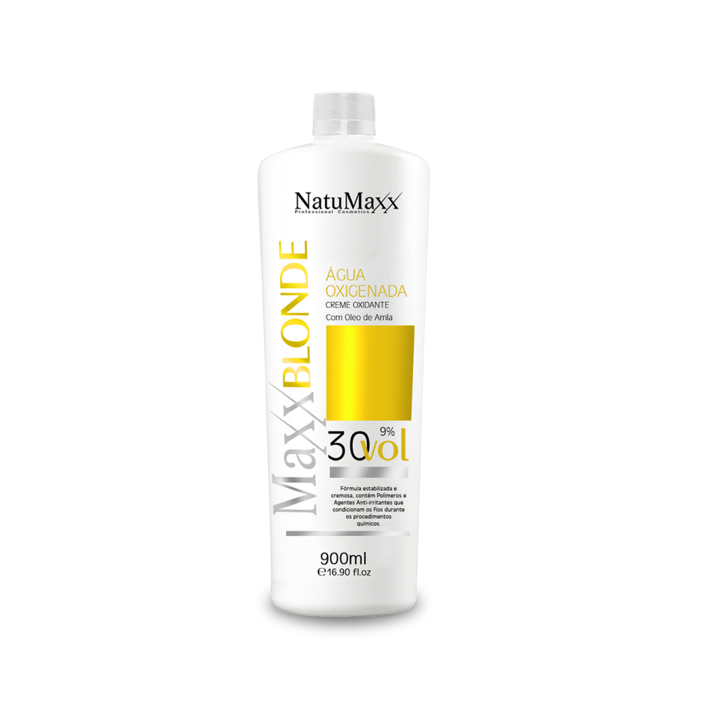 Água Oxigenada Ox MaxxBLONDE 30 Vol Natumaxx - Com Óleo de Amla para Proteger os Fios no Processo de Descoloração