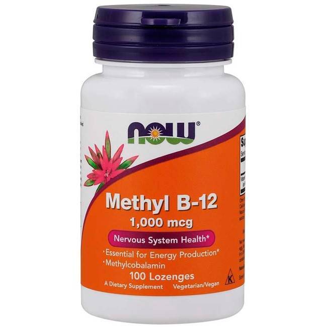 Methyl B-12 Vitamina B12 Metilcobalamina 1000mcg 100 Pastilhas - Now Foods