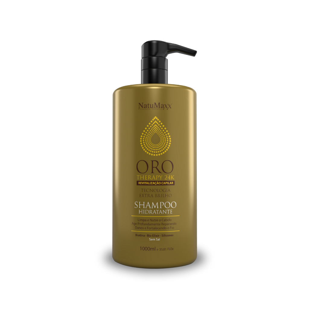 Shampoo Nutritivo Oro Therapy 24K 300ml/1L Natumaxx - Nutrição e Brilho com Biotina e Silicone