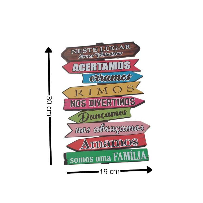 Placa decorativa com frase em MDF de parede