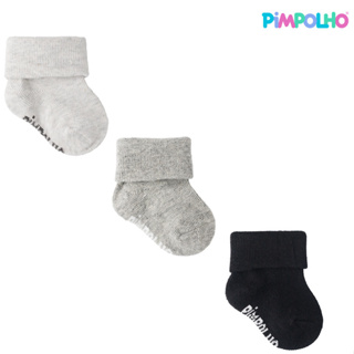 Kit 3 Pares Meia Lisa Com Vira Preta/Cinza/Mescla Pimpolho Unissex em Oferta na Shopee