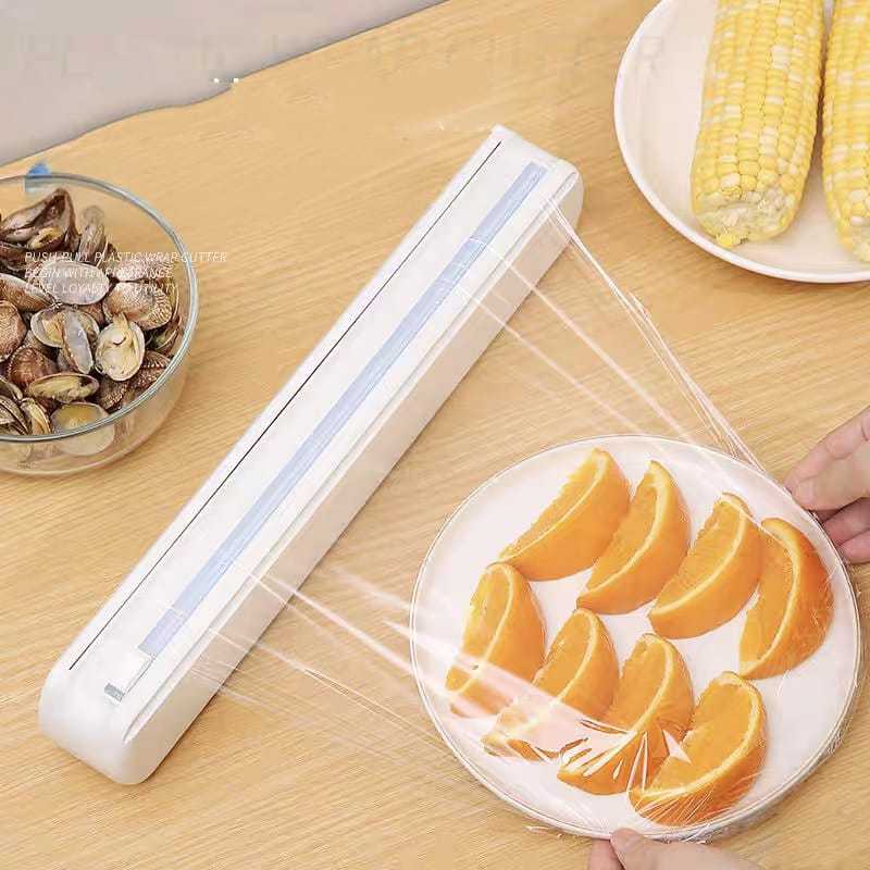 Cortador De Plástico Filme Suporte PVC Ajustável Dispensar Plástico Filme Descartável Ventosa