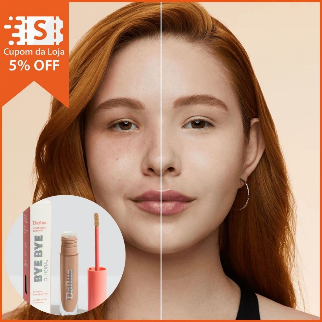 Corretivo Líquido Dailus Bye Bye Olheira 5g | Cobertura Média a Alta com Hidratação Profunda em Oferta na Shopee