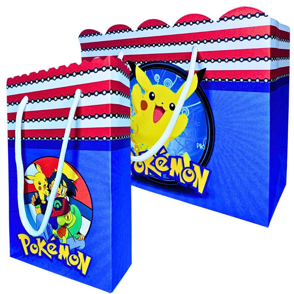 Sacolinha Personalizada Pokemon Sacolinhas para Lembrancinha de Aniversário Infantil Sacolas Bolsa Pikachu