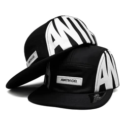 Boné Five Panel Kemp Preto Bandeirinha USA Racing NYC Aba Reta