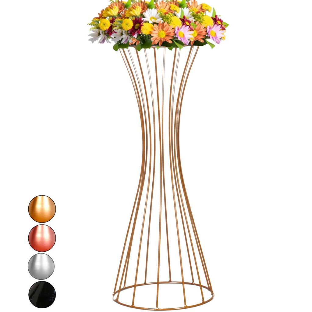 1 Vaso Dourado Cintura 60cm Armação Porta arranjo Decoração de Festa Alto