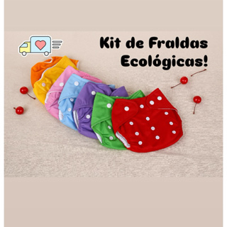 kit de 3 Fraldas Bebês e RN Ecológica , Reutilizáveis Laváveis, Algodão ,Calça Treinamento, 0-3 Anos em Oferta na Shopee