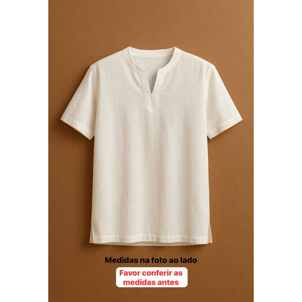 Bata Tactel Ração Camisu Masculino Umbanda Candomblé