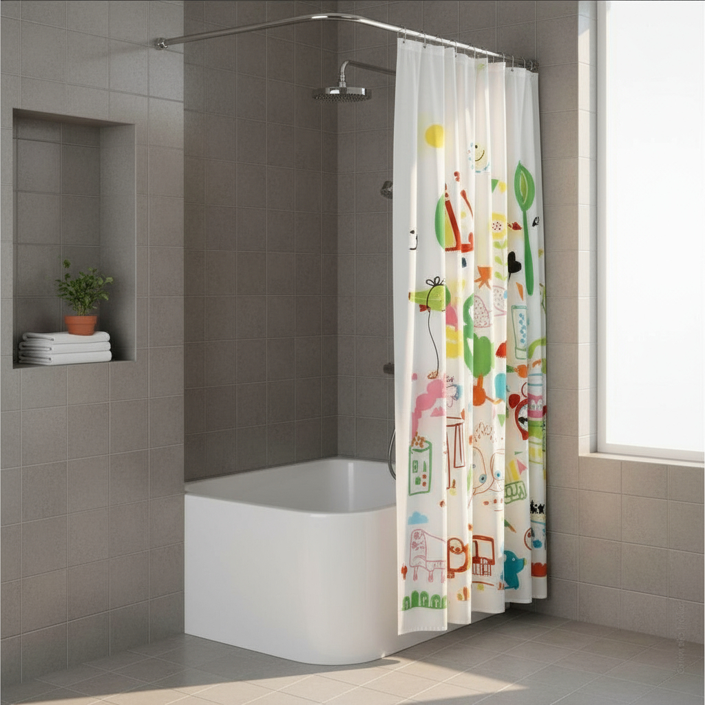 Suporte ALUMINIO para Cortinas Box Banheiro