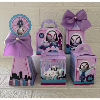 Kit caixinhas Personalizadas Aranha Fantasma/Spidey e seus amigos PEGUE E MONTE/festa infantil/aniversário/lembrancinhas em Oferta na Shopee