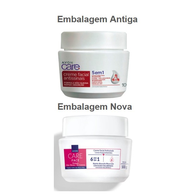 Avon Creme Facial Formula Antissinais Avon Care 100g (nova embalagem - apenas 1 pote - uso dia/noite) em Oferta na Shopee