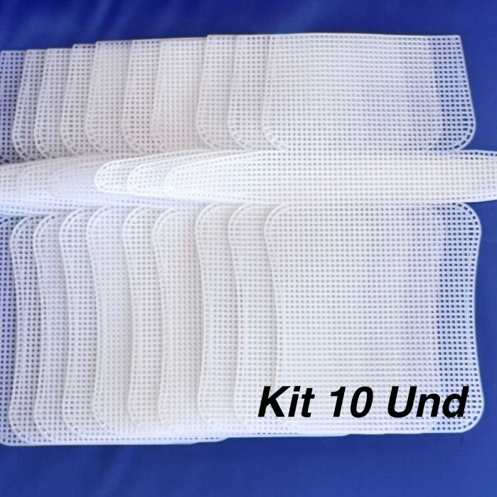 Tela Estrutura Para Bolsa de Crochê Furo Para Fio 3 MM - Malha Chenille BRANCA Média Kit em Oferta na Shopee