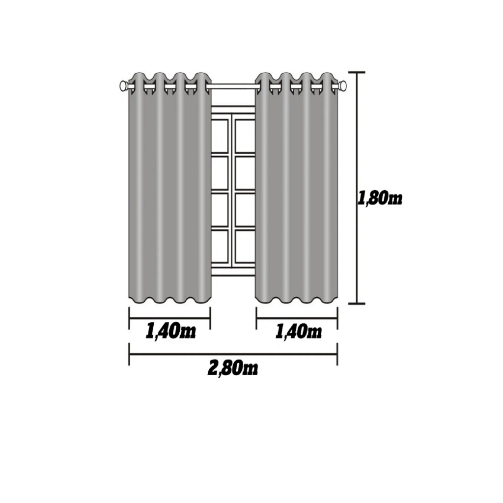 Cortina Blackout PVC corta 100 % a luz 2,80 m x 1,80m