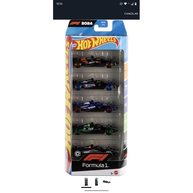 Pack Hot Wheels Fórmula 1 F1 - McLaren, Alpine, Haas, Kick Sauber e Toro Rosso