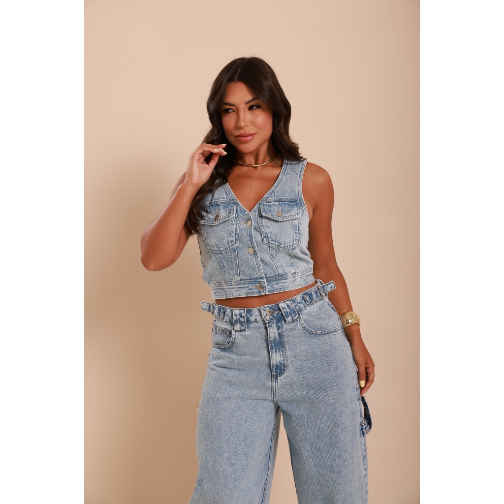 Colete Jeans Feminino Cós Leblon, do P ao G