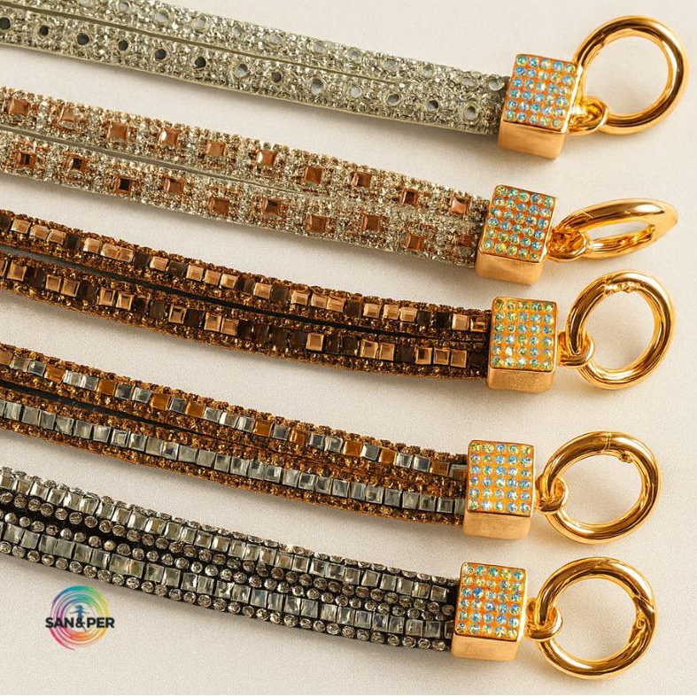 Cordão Alça de Celular Longo com Bling Strass Brilhoso Luxo Tiracolo Elegante Ombro Universal Capinha Celular