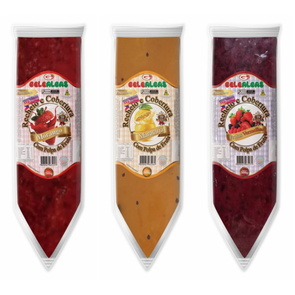 Recheio E Cobertura Sabores 500gr Gelealgas em Oferta na Shopee