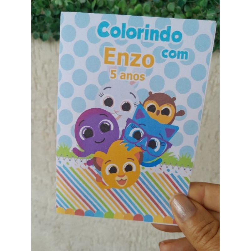 Livro de Colorir bolo fofo - lembrancinha de festa livrinho de colorir tema BoloFofo personalizado com nome