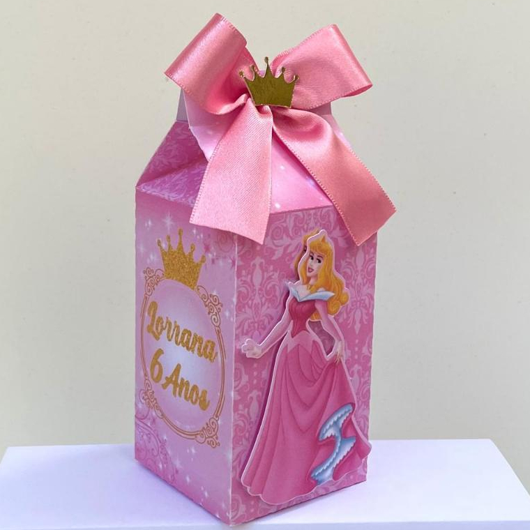 Caixa Milk Bela Adormecida - Princesa Aurora / PEGUE E MONTE - Lembrancinhas Personalizadas Aniversário