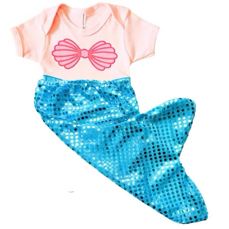 Body Mesversario Bebê Princesa Sereia + Cauda — imagem 2 de 2