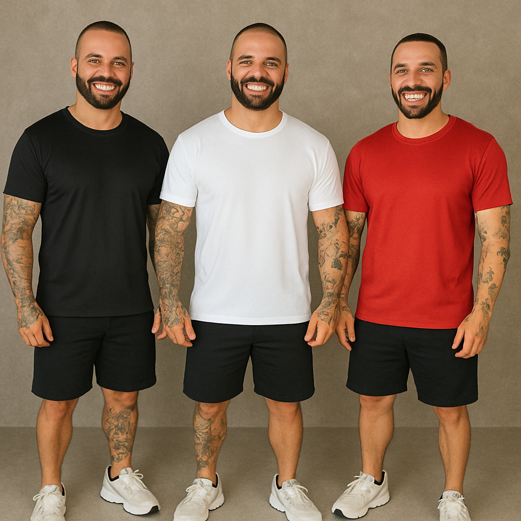 Kit 3 Camiseta Dry Fit Proteção UV Academia Treino Corrida Crossfit
