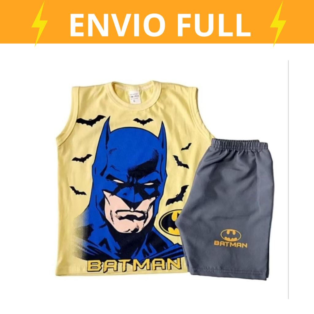 Conjunto Infantil Verao Tematico Roupa de criança Regata e Bermuda