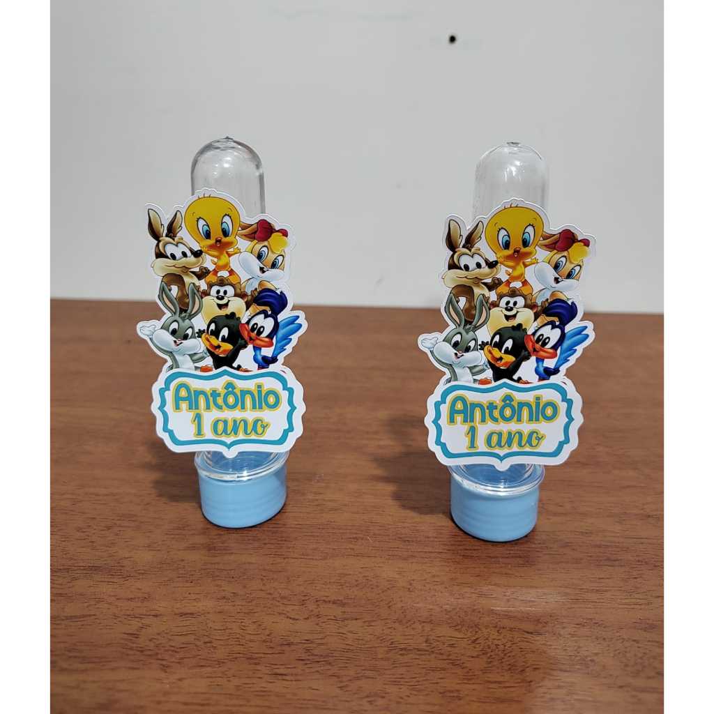 Tubete 13cm Personalizado Baby Looney Tunes Menino | Lembrancinhas | Mimo | Kits festa — imagem 2 de 2
